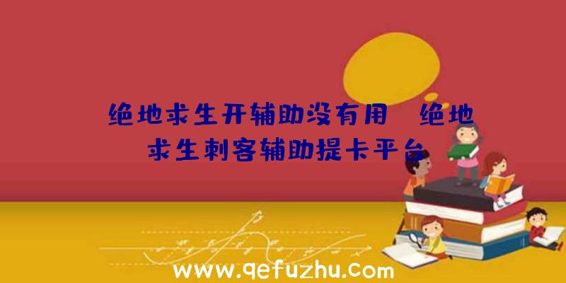 「绝地求生开辅助没有用」|绝地求生刺客辅助提卡平台